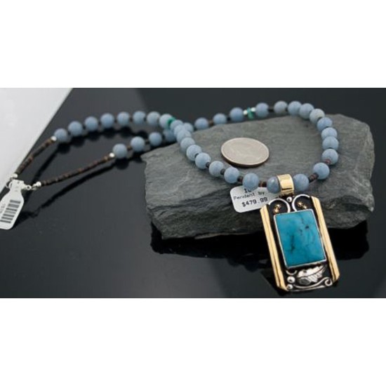Large Handmade LeafCertified Authentic Navajo .925 Sterling Silver 12kt Gold Filled Turquoise 0384 Native American Necklace 370797836041 Large Handmade LeafCertified Authentic Navajo .925 Sterling Silver 12kt Gold Filled Turquoise 0384 Native American Necklace 370797836041