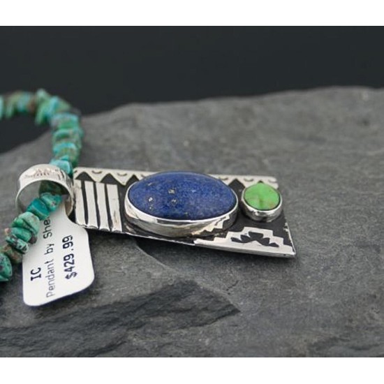 Large Handmade Mountain Certified Authentic Navajo .925 Sterling Silver Natural LAPIS and Turquoise Native American Necklace 370797836049 Large Handmade Mountain Certified Authentic Navajo .925 Sterling Silver Natural LAPIS and Turquoise Native American Necklace 370797836049