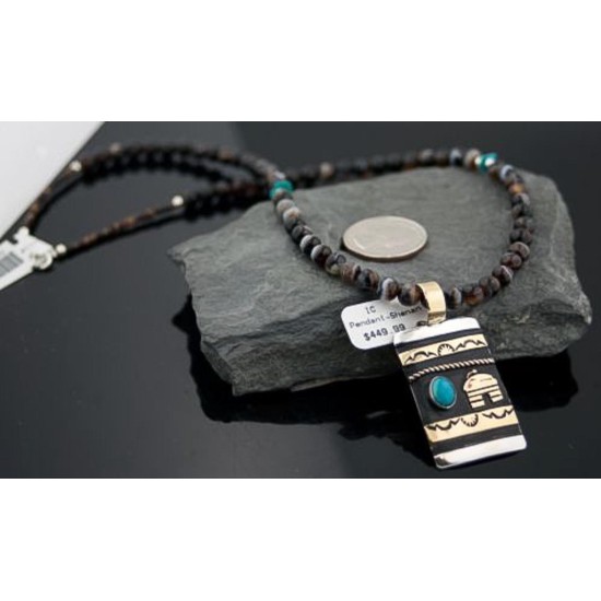 Large Handmade VillageCertified Authentic Navajo .925 Sterling Silver 12kt Gold Filled Turquoise Native American Necklace 390585942451 Large Handmade VillageCertified Authentic Navajo .925 Sterling Silver 12kt Gold Filled Turquoise Native American Necklace 390585942451