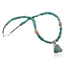 Leaf Handmade Certified Authentic Navajo .925 Sterling Silver Natural Turquoise Native American Necklace 370838744993