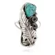 Leaf Navajo .925 Sterling Silver Certified Authentic Handmade Natural Turquoise Native American Ring Size 6 1/2 13089-3 Leaf Navajo .925 Sterling Silver Certified Authentic Handmade Natural Turquoise Native American Ring Size 6 1/2 13089-3
