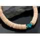  Navajo Native .925 Sterling Silver Graduated Heishi and Turquoise Native American Necklace 390592572450