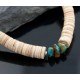  Navajo Native .925 Sterling Silver Graduated Heishi and Turquoise Native American Necklace 750103-37