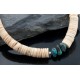  Navajo Native .925 Sterling Silver Graduated Melon Shell and Turquoise Native American Necklace 390594947362
