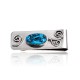 Natural Turquoise .925 Sterling Silver and Nickel Certified Authentic Navajo Handmade Native American Money Clip 11264-8