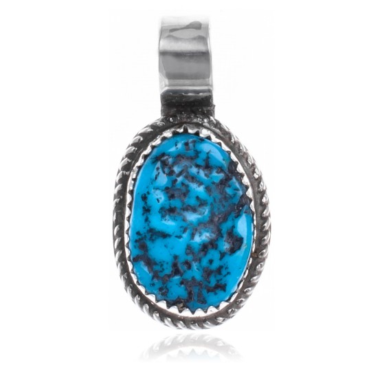 Natural Turquoise .925 Sterling Silver Certified Authentic Navajo Native American Handmade Pendant 18174-2 Pendants NB160207183203 18174-2 (by LomaSiiva)