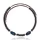 Natural Turquoise and Hematite Certified Authentic Navajo Native American Adjustable Choker Wrap Necklace and Chain 25560 Natural Turquoise and Hematite Certified Authentic Navajo Native American Adjustable Choker Wrap Necklace and Chain 25560