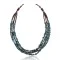 Natural Turquoise and Red Jasper .925 Sterling Silver Certified Authentic Navajo Native American 5 Strand Necklace 17011