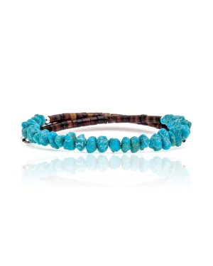 Natural Turquoise Certified Authentic Navajo Native American Adjustable Wrap Bracelet 22130