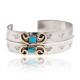 Natural Turquoise Nickel Brass Certified Authentic Navajo Native American Handmade Horse Bracelet 13031-5