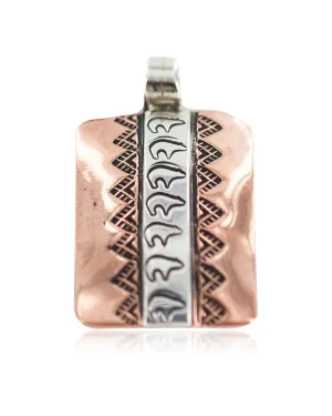 Navajo .925 Sterling Silver Certified Authentic Bear Handmade Pure Copper Native American Necklace 17036