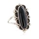 Navajo .925 Sterling Silver Certified Authentic Handmade Natural Black Onyx Native American Ring Size 7 1/2 13114-1