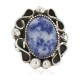 Navajo .925 Sterling Silver Certified Authentic Handmade Natural Lapis Native American Ring Size 8 18203-1