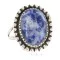 Navajo .925 Sterling Silver Certified Authentic Handmade Natural Lapis Native American Ring Size 8 18203-3