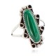 Navajo .925 Sterling Silver Certified Authentic Handmade Natural Malachite Native American Ring Size 8 1/2 13114-6