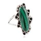 Navajo .925 Sterling Silver Certified Authentic Handmade Natural Malachite Native American Ring Size 9  13114-5