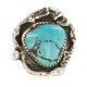 Navajo .925 Sterling Silver Certified Authentic Handmade Natural Turquoise Native American Ring Size 7 1/2 18202-2