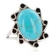 Navajo .925 Sterling Silver Certified Authentic Handmade Natural Turquoise Native American Ring Size 8 13115-4