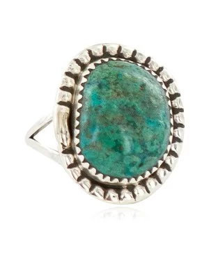 Navajo .925 Sterling Silver Certified Authentic Handmade Turquoise Native American Ring Size 9 18202-4