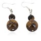 Navajo .925 Sterling Silver Certified Authentic Natural Tigers Eye Native American Dangle Earrings 17868
