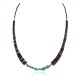 Navajo .925 Sterling Silver Certified Authentic Natural Turquoise Graduated Heishi Native American Necklace 750202-2