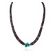 Navajo .925 Sterling Silver Certified Authentic Natural Turquoise Graduated Heishi Native American Necklace 95004-8