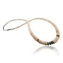  Navajo .925 Sterling Silver Graduated Heishi and Turquoise Native American Necklace 390593126017