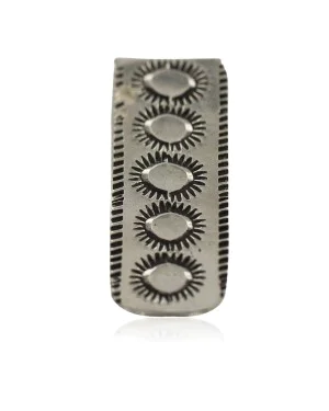 Navajo .925 Sterling Silver Handmade Certified Authentic Native American Nickel Money Clip 91001-6