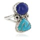 Navajo .925 Sterling Silver Handmade Certified Authentic Natural Turquoise Lapis Native American Ring 18187-101 Navajo .925 Sterling Silver Handmade Certified Authentic Natural Turquoise Lapis Native American Ring 18187-101
