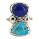 Navajo .925 Sterling Silver Handmade Certified Authentic Natural Turquoise Lapis Native American Ring 18187-101
