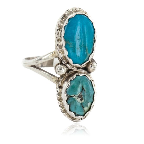 Navajo .925 Sterling Silver Handmade Certified Authentic Turquoise Native American Ring 18187-10 Navajo .925 Sterling Silver Handmade Certified Authentic Turquoise Native American Ring 18187-10