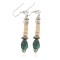Navajo .925 Sterling Silver Hooks Certified Authentic Natural Turquoise Melon Shell Native American Dangle Earrings 18252-1
