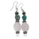 Navajo .925 Sterling Silver Hooks Certified Authentic Natural Turquoise Pink Quartz Hematite Native American Dangle Earrings 18252-2 Navajo .925 Sterling Silver Hooks Certified Authentic Natural Turquoise Pink Quartz Hematite Native American Dangle Earrings 18252-2