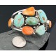 Navajo 925 Sterling Silver Turquoise and Spiny Oyster Certified Authentic Native American Cuff Bracelet 251081742838