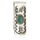 Navajo Bear Paw Handmade Certified Authentic .925 Sterling Silver Natural Turquoise Native American Nickel Money Clip 10533-2