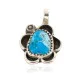 Navajo Certified Authentic .925 Sterling Silver Handmade Natural Turquoise Native American Pendant 18173-2 Navajo Certified Authentic .925 Sterling Silver Handmade Natural Turquoise Native American Pendant 18173-2