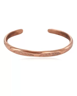 Navajo Certified Authentic Feather Handmade Pure Copper Native American Baby Bracelet 13146-4