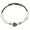 Navajo Certified Authentic Heart Natural Hematite Heishi White Howlite Native American Adjustable Wrap Bracelet 13151-40
