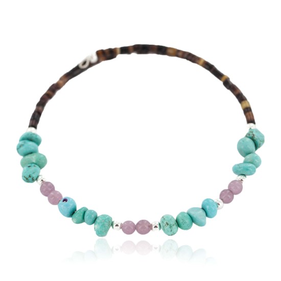Navajo Certified Authentic Natural Pink Quartz Heishi Native American Adjustable Wrap Bracelet 13151-25