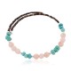 Navajo Certified Authentic Natural Pink Quartz Heishi Native American Adjustable Wrap Bracelet 13151-3