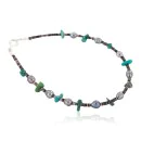 Navajo Certified Authentic Natural Turquoise Abalone Heishi Native American Adjustable Wrap Bracelet 18260