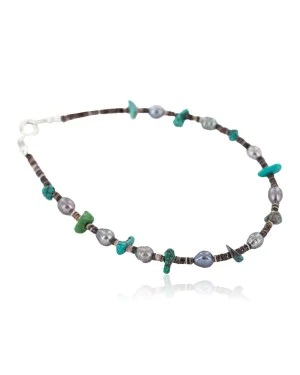 Navajo Certified Authentic Natural Turquoise Abalone Heishi Native American Adjustable Wrap Bracelet 18260 Navajo Certified Authentic Natural Turquoise Abalone Heishi Native American Adjustable Wrap Bracelet 18260