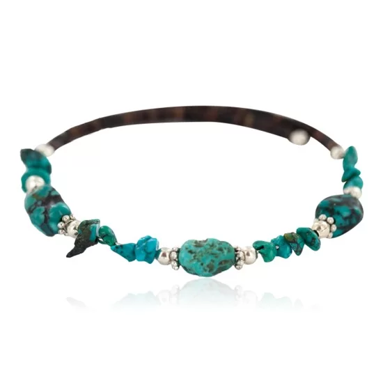 Navajo Certified Authentic Natural Turquoise Heishi Native American Adjustable Wrap Bracelet 13172-4 Navajo Certified Authentic Natural Turquoise Heishi Native American Adjustable Wrap Bracelet 13172-4