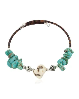 Navajo Certified Authentic White Howlite Heishi Native American Adjustable Wrap Bracelet 13151-31