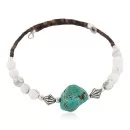 Navajo Certified Authentic White Howlite, Heishi Native American Adjustable Wrap Bracelet 13151-80