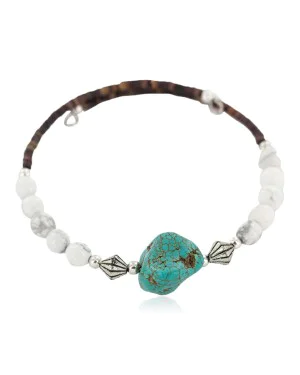 Navajo Certified Authentic White Howlite, Heishi Native American Adjustable Wrap Bracelet 13151-80 Navajo Certified Authentic White Howlite, Heishi Native American Adjustable Wrap Bracelet 13151-80