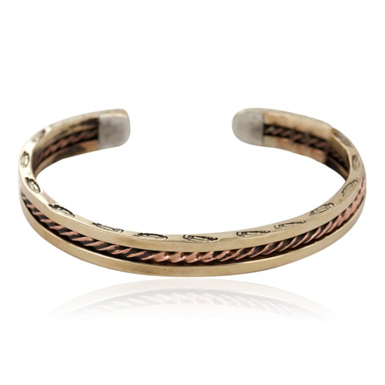 Navajo Feather Handmade Certified Authentic Pure Copper Brass Native American Bracelet 13008-4 Navajo Feather Handmade Certified Authentic Pure Copper Brass Native American Bracelet 13008-4