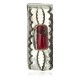 Navajo Handmade Certified Authentic .925 Sterling Silver Coral Native American Nickel Money Clip 10533-5 Navajo Handmade Certified Authentic .925 Sterling Silver Coral Native American Nickel Money Clip 10533-5