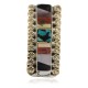 Navajo Handmade Certified Authentic .925 Sterling Silver Inlaid Natural Turquoise Mother of Pearl Spiny Oyster Black Onyx Native American Nickel and Brass Money Clip 91001-1