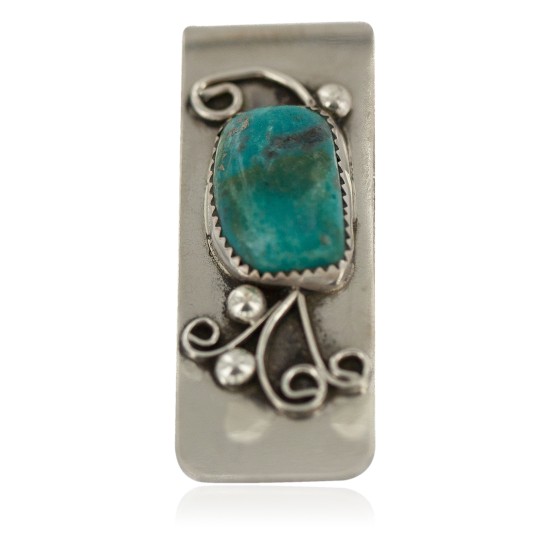 Navajo Handmade Certified Authentic .925 Sterling Silver Natural Carico Lake Native American Nickel Money Clip 91005-1 Navajo Handmade Certified Authentic .925 Sterling Silver Natural Carico Lake Native American Nickel Money Clip 91005-1